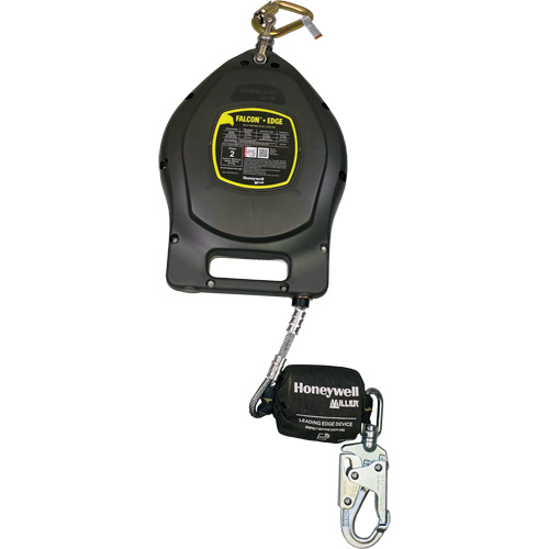 Cordage de s&eacute;curit&eacute; autor&eacute;tractable Falcon + Edge, 50', Acier galvanis&eacute;, Pivotant Maritime Industrial Rubber