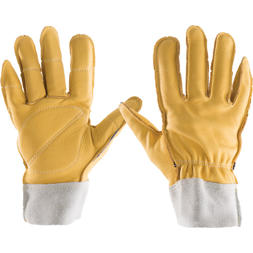 Gants tout cuir, 7/Petit, Paume en Cuir fleur, Poignet &eacute;lastique Maritime Industrial Rubber