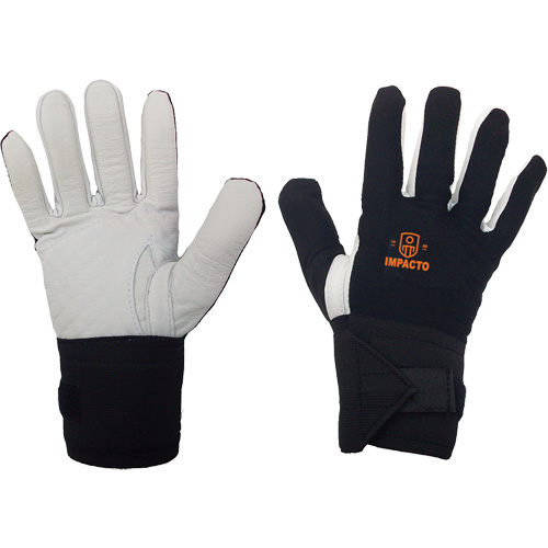 Right-Hand Anti-Impact Glove, 7/Small, Grain Leather Palm, Elastic Cuff Maritime Industrial Rubber