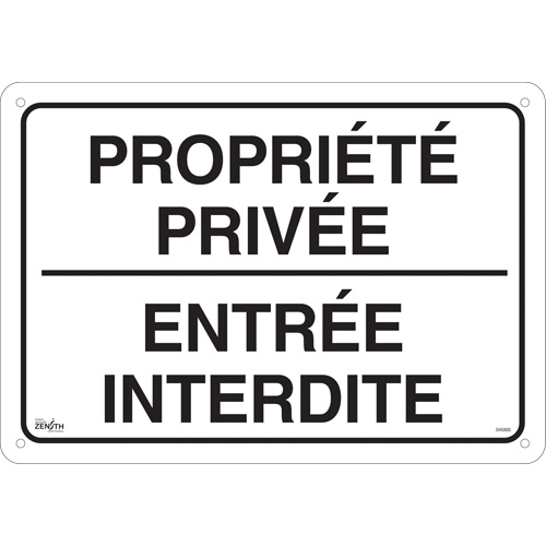 "Propri&eacute;t&eacute; priv&eacute;e" Sign, 14" x 20", Aluminum, French Maritime Industrial Rubber