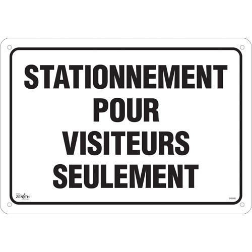Enseigne  Stationnement pour visiteurs , 14" x 20", Aluminium, Français Maritime Industrial Rubber