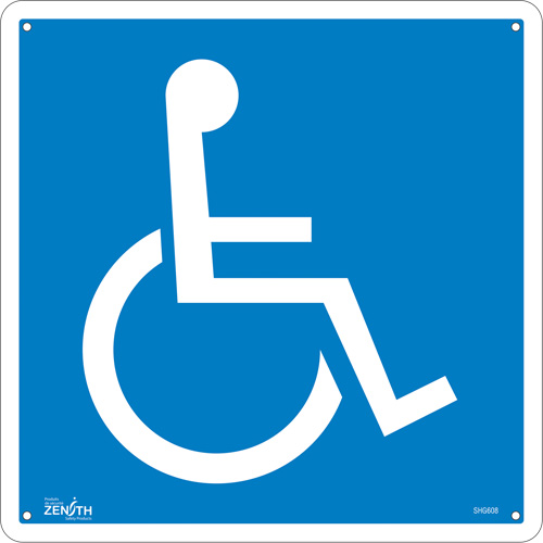 Enseigne de s&eacute;curit&eacute; conforme &agrave; la CSA - Handicap, 12" x 12", Aluminium, Pictogramme Maritime Industrial Rubber