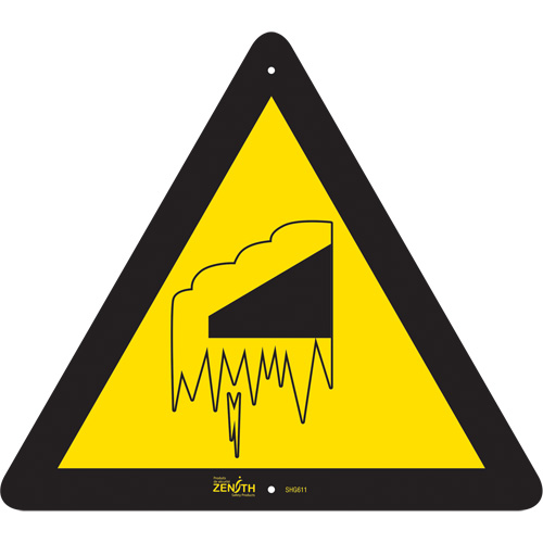 Falling Snow/Ice CSA Standard Safety Sign, 12" x 12", Aluminum, Pictogram Maritime Industrial Rubber