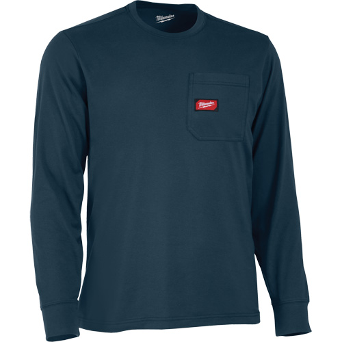 T-shirt &agrave; manches longues avec poches Gridiron, Hommes, Petit, Bleu Maritime Industrial Rubber