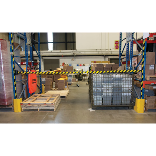 Barri&egrave;re murale magn&eacute;tique avec bande magn&eacute;tique, Plastique, Fixation magn&eacute;tique, 15', Ruban Noir et jaune Maritime Industrial Rubber