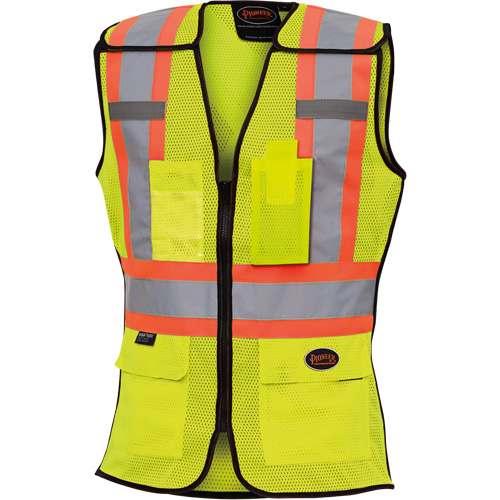 489 Women's High-Visibility Safety Tear-Away Vest, High Visibility Lime-Yellow, X-Small, Polyester Maritime Industrial Rubber