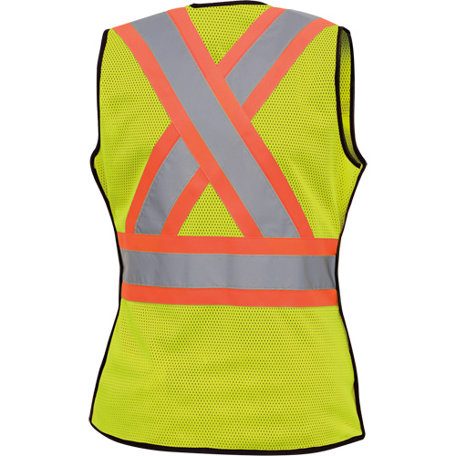 489 Women's High-Visibility Safety Tear-Away Vest, High Visibility Lime-Yellow, X-Small, Polyester Maritime Industrial Rubber