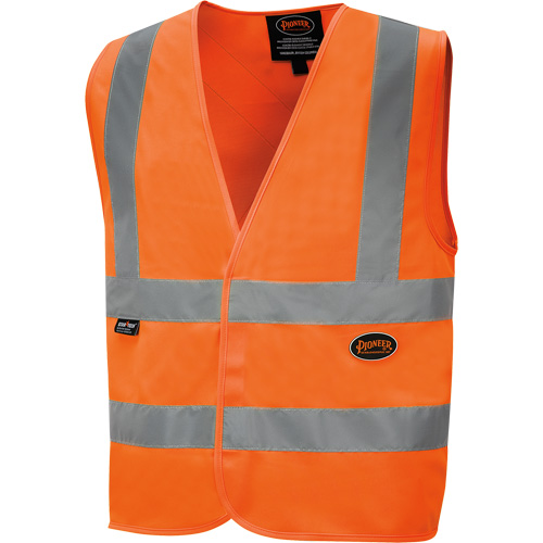 6885 Veste de s&eacute;curit&eacute; haute visibilit&eacute; en tricot chaîne, Orange haute visibilit&eacute;, Petit, Polyester Maritime Industrial Rubber