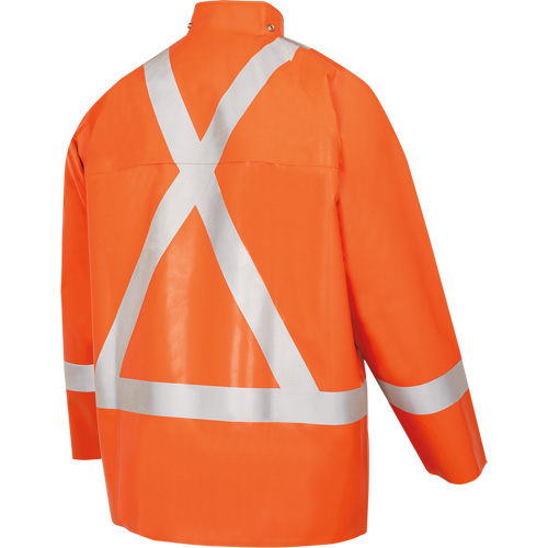 5990J Manteau de s&eacute;curit&eacute; imperm&eacute;able tr&egrave;s robuste ignifuge et r&eacute;sistant aux arcs &eacute;lectriques, Petit, Orange haute visibilit&eacute;, 11 cal/cm² Maritime Industrial Rubber