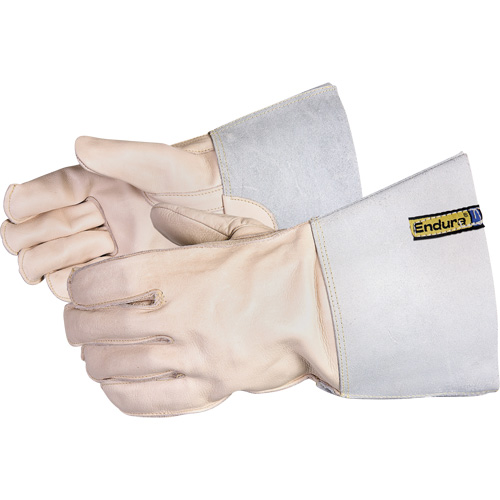 Gants pour soudeur avec coutures externes en Kevlar, Cuir de vache refendu, Taille 7 Maritime Industrial Rubber
