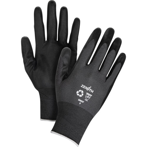 Eco-Friendly Breathable Coated Gloves, 7, Foam Nitrile Coating, 21 Gauge, Nylon/RPET Shell Maritime Industrial Rubber