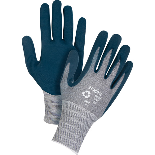 Eco-Friendly Lightweight Coated Gloves, 9, Foam Nitrile Coating, 15 Gauge, Polyester/RPET Shell Maritime Industrial Rubber