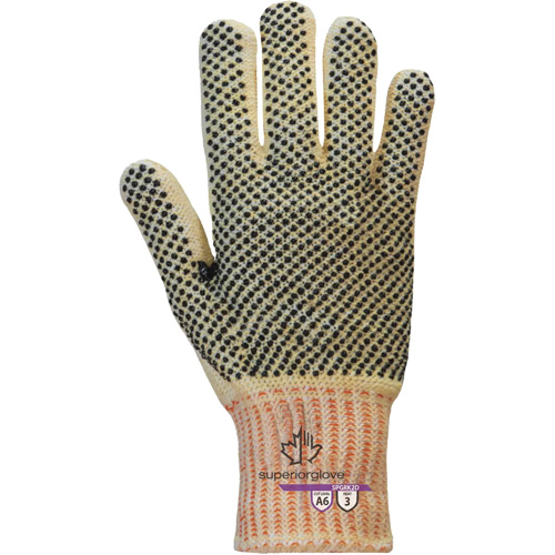 Gants r&eacute;sistants &agrave; la coupe Contender SPGRK2D, Taille Petit, Calibre 7, Rev&ecirc;tement PVC, Enveloppe en Kevlar/Fil technique, ASTM ANSI niveau A6 Maritime Industrial Rubber