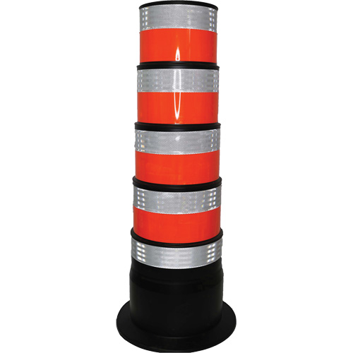 Channelizer, 47.25" High, Orange/White Maritime Industrial Rubber
