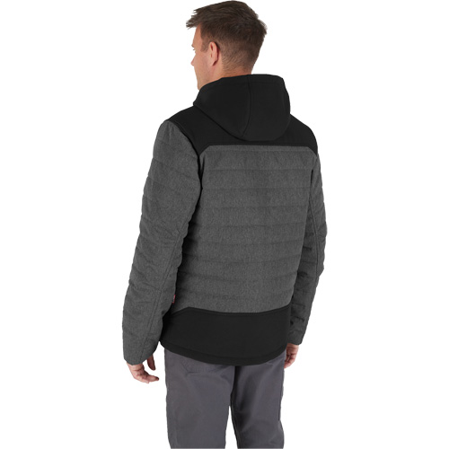 Veste chauffante M12 QuietShell avec pile, Hommes, Petit, Gris Maritime Industrial Rubber