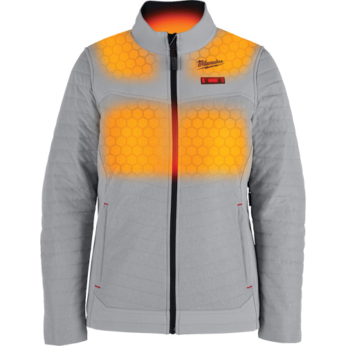 Manteau chauffant M12 Axis avec pile, Femmes, Petit, Gris Maritime Industrial Rubber