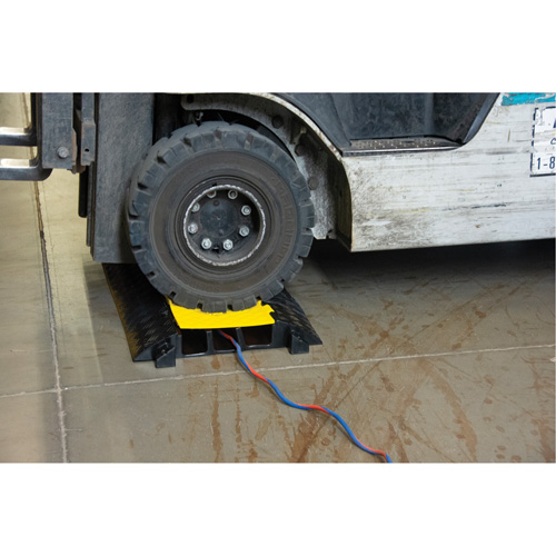 Polyurethane Cable Protector, 3 Channels, 35.43" L x 19.69" W x 3" H Maritime Industrial Rubber