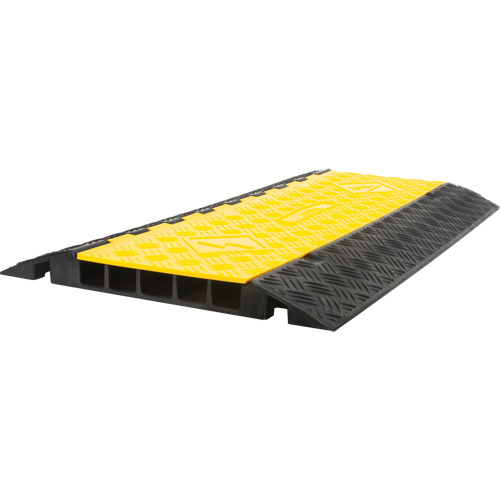 Polyurethane Cable Protector, 5 Channels, 35.43" L x 19.69" W x 2" H Maritime Industrial Rubber