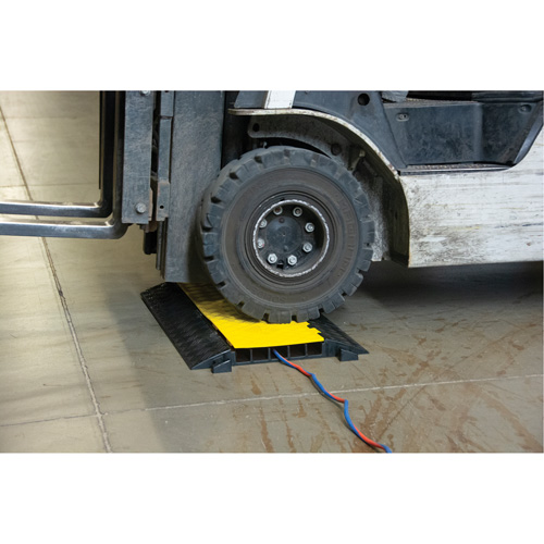 Polyurethane Cable Protector, 5 Channels, 35.43" L x 19.69" W x 2" H Maritime Industrial Rubber