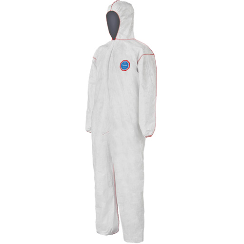 SFR Coveralls with Hood, Medium, White, Tyvek&reg; 400 Maritime Industrial Rubber