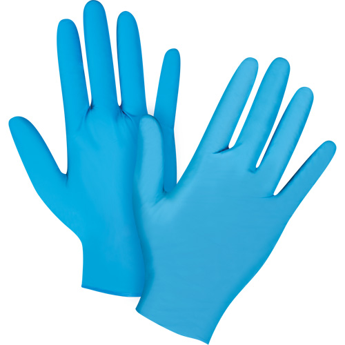 Emballages de gants jetables pour machine distributrice, Petit, Nitrile, 4,5 mils, Sans poudre, Bleu, Classe 2 Maritime Industrial Rubber