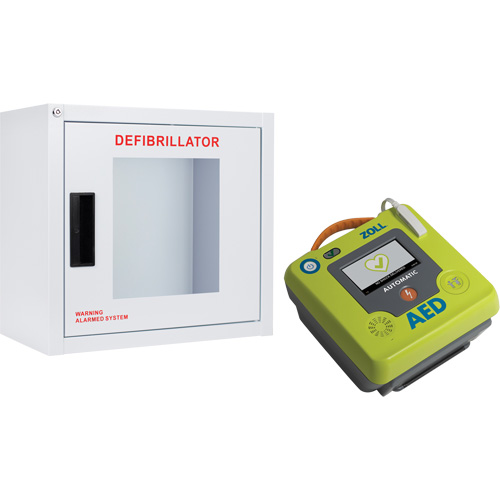 AED 3 AED & Wall Cabinet Kit, Semi-Automatic, French, Class 4 Maritime Industrial Rubber