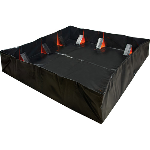 IBX Wall Pop-Up Berm, 4488 US gal. Capacity, 12' W x 50' L x 12" H, Snap-Up Bracket Maritime Industrial Rubber