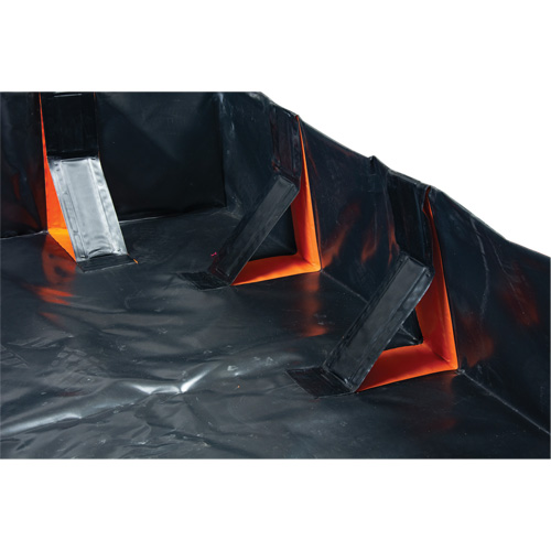 IBX Wall Pop-Up Berm, 4488 US gal. Capacity, 12' W x 50' L x 12" H, Snap-Up Bracket Maritime Industrial Rubber