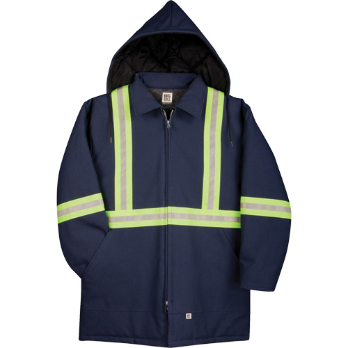 Parka en canard de premi&egrave;re qualit&eacute; avec mat&eacute;riau r&eacute;fl&eacute;chissant, Bleu marine, 2T-Grand Maritime Industrial Rubber