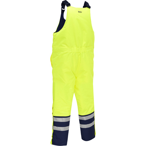 Bisley&reg; Extreme Cold Bib Overall, Polyester, Small, High Visibility Lime-Yellow Maritime Industrial Rubber