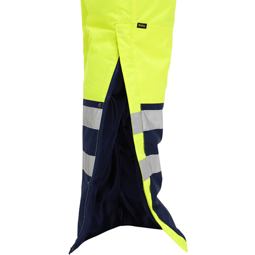 Bisley&reg; Extreme Cold Bib Overall, Polyester, Small, High Visibility Lime-Yellow Maritime Industrial Rubber