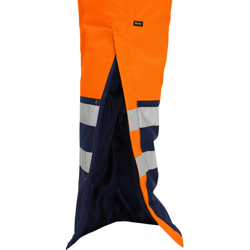 Bisley&reg; Extreme Cold Bib Overall, Polyester, Small, High Visibility Orange Maritime Industrial Rubber