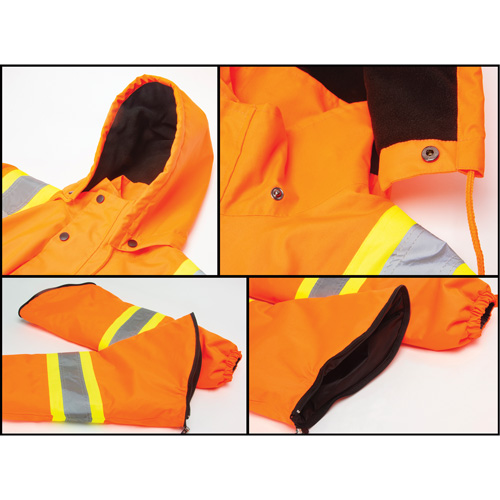 Waterproof 7-in-1 Winter Parka, High Visibility Orange, Medium Maritime Industrial Rubber