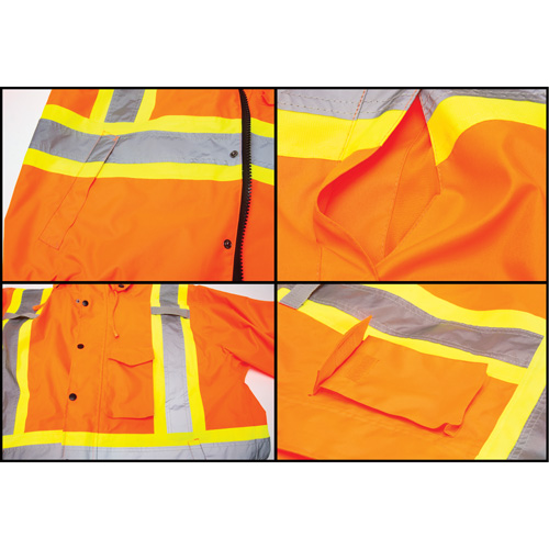 Waterproof 7-in-1 Winter Parka, High Visibility Orange, Medium Maritime Industrial Rubber