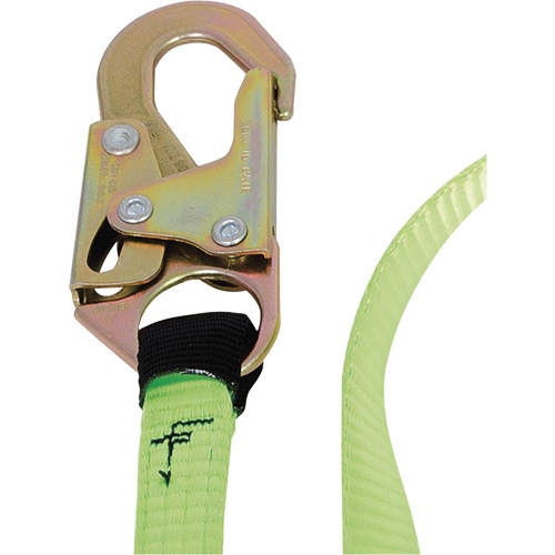 SA-54000-6 Shock Absorbing Lanyard, 6', Snap Hook Center, Snap Hook Leg Ends, Polyester Maritime Industrial Rubber