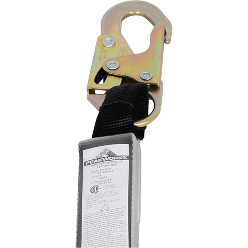 SA-54000-6 Shock Absorbing Lanyard, 6', Snap Hook Center, Snap Hook Leg Ends, Polyester Maritime Industrial Rubber