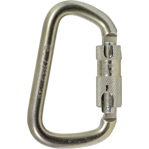 CP-03015-1 Zinc Plated Carabiner with 1" Gate Opening, Steel Maritime Industrial Rubber