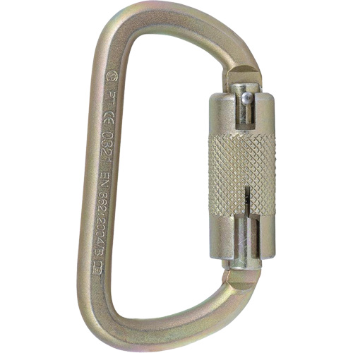 CP-03015-2 Zinc Plated Carabiner with 3/4" Gate Opening, Steel Maritime Industrial Rubber