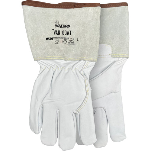 Gants r&eacute;sistant &agrave; la coupe et &agrave; l'arc &eacute;lectrique Van Goat 549, Taille Moyen, Enveloppe en Cutshield/Para-aramide/Polyester/Acier inoxydable/Ch&egrave;vre, ASTM ANSI niveau A6/EN 388 niveau F Maritime Industrial Rubber