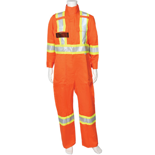 Firewall FR&reg; High-Visibility FR Coveralls, Size Small, High Visibility Orange, 9.2 cal/cm² Maritime Industrial Rubber
