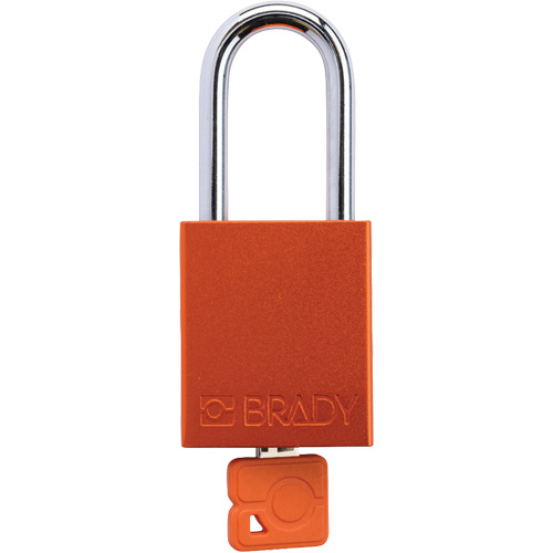 Cadenas de verrouillage de s&eacute;curit&eacute; Velocity Plus, Orange, Cl&eacute;s identiques, Aluminium, Largeur de 1-1/2" Maritime Industrial Rubber
