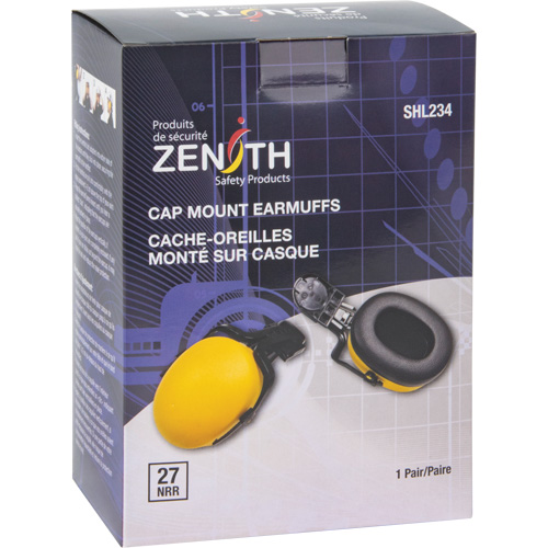 Cache-oreilles passifs, Fixation pour casque, 27 NRR dB Maritime Industrial Rubber