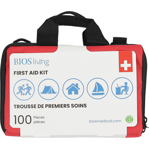 100-Piece Home & Travel First Aid Kit, Nylon Bag Maritime Industrial Rubber