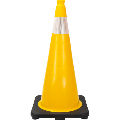 Premium Traffic Cone, 28", Yellow, 4" Reflective Collar(s) Maritime Industrial Rubber