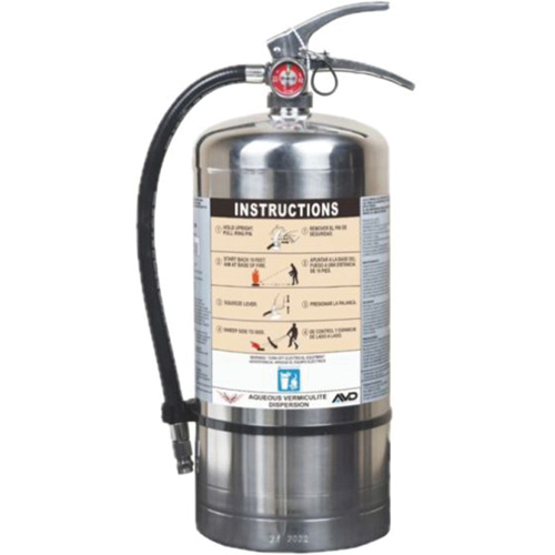 Extincteur pour la protection contre l'incendie de pile Lithium-ion, AVD, Capacit&eacute; 6 L Maritime Industrial Rubber