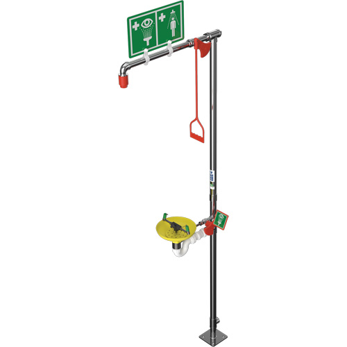 Combination Shower with Open ABS Bowl & Top Inlet, Pedestal Maritime Industrial Rubber