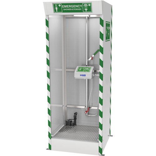 Emergency Cubicle Shower & Covered Eye & Face Wash with Sump Pump Maritime Industrial Rubber