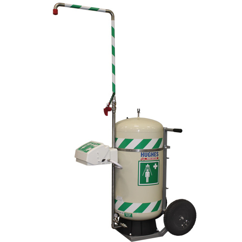 Mobile Self-Contained Emergency Safety Shower with Eye & Face Wash, 30 gal. Capacity, Meets None Maritime Industrial Rubber