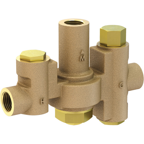 Vanne m&eacute;langeuse thermostatique de moyenne capacit&eacute; pour les douches oculaires et faciales individuelles, 2 - 35,1 gal./min Maritime Industrial Rubber