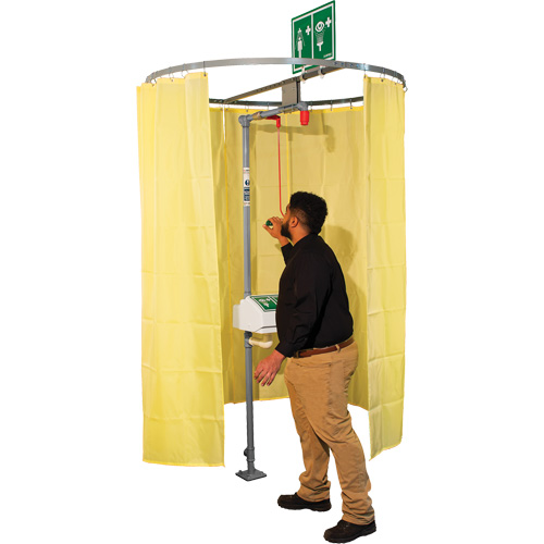 Pipe Mounted Safety Shower Modesty Curtain Maritime Industrial Rubber